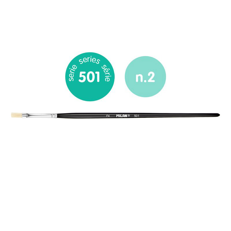 MILAN Pincel para Óleo y Acrílico con Mango Corto Cerda 502