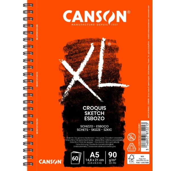 CANSON Bloc XL Croquis Esbozo 90 grs Espiral