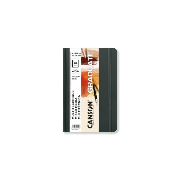 CANSON Graduate Cuaderno Mix Media Ocre - Gris 220 grs