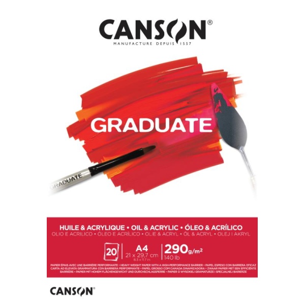 CANSON Graduate Bloc para Óleo y Acrílico 290 grs